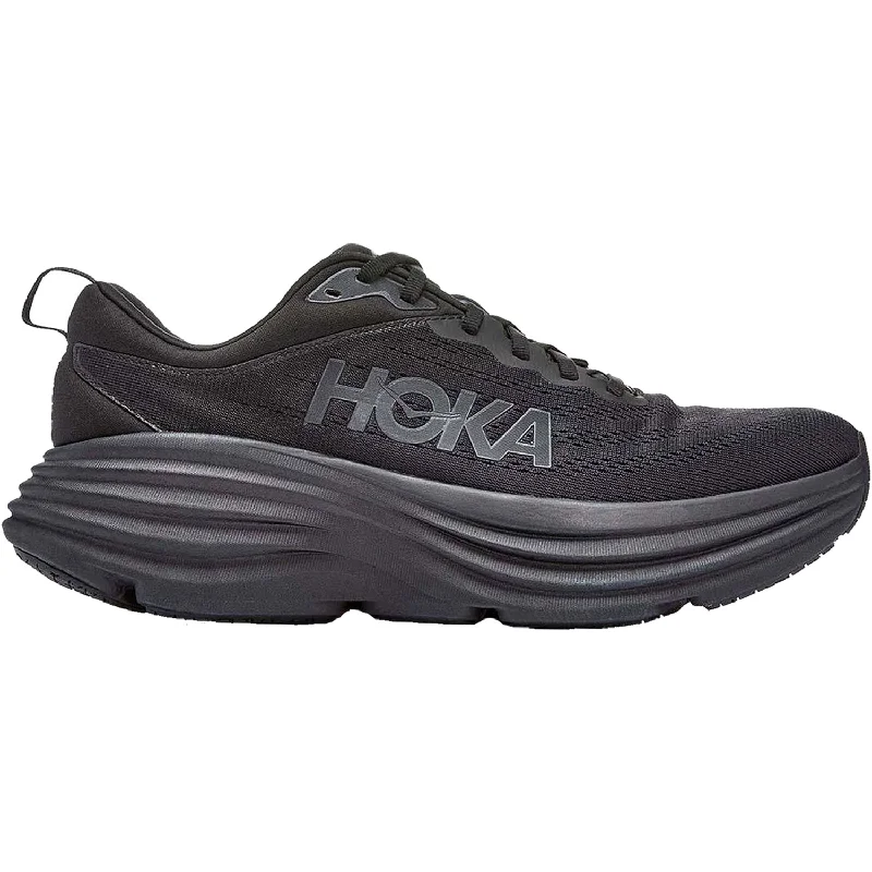 Athletic shoes with flame heels-Women's Hoka Bondi 8 Black/Black Mesh