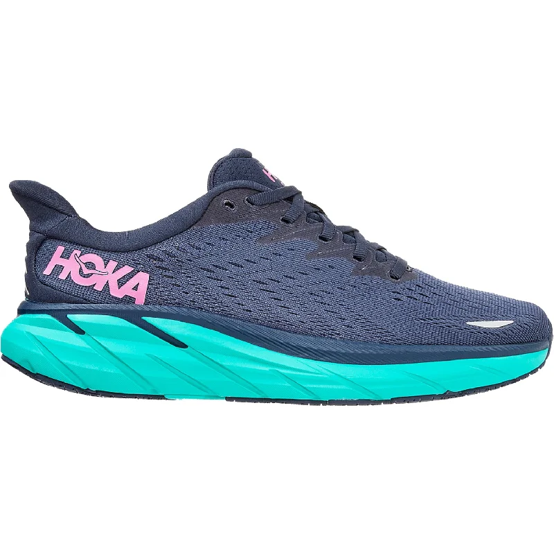 Athletic shoes with cool soles-Women's Hoka One One Clifton 8 Outer Space/Atlantis Mesh