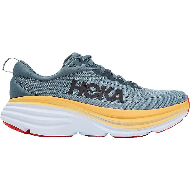 Athletic shoes with slim heels-Men's Hoka Bondi 8 Goblin Blue/Mountain Spring Mesh