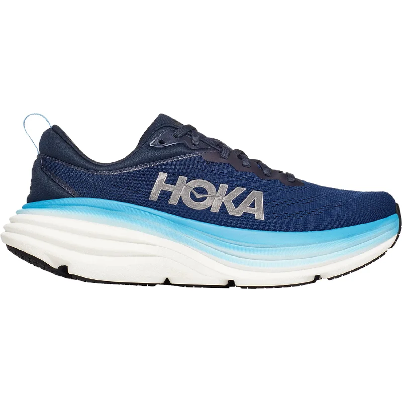 Athletic shoes with bold soles-Men's Hoka Bondi 8 Outer Space/All Aboard Mesh