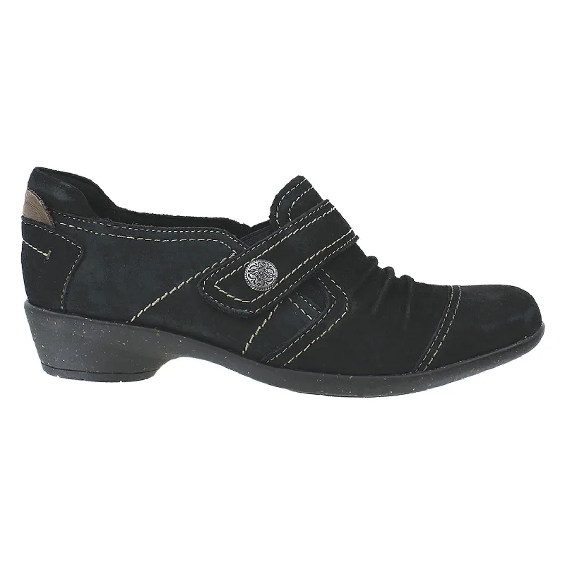 Casual shoes with cozy fleece-Women's Rockport Cobb Hill Nadine Black Leather