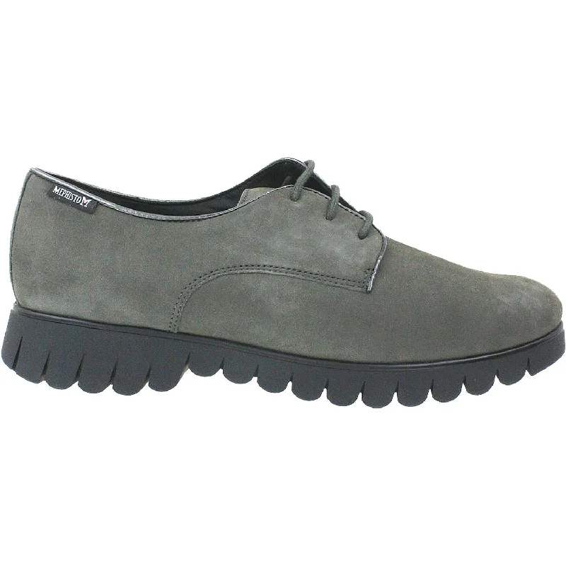 Casual shoes with soft treads-Women's Mephisto Loreen Grey Bucksoft Nubuck