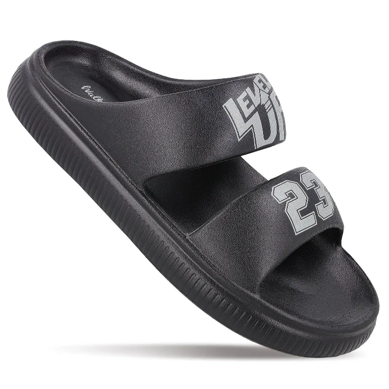 sandals for women with faux leather straps for a luxurious look-Walkaroo Men Casual Flip-Flop  - WC8711 Black