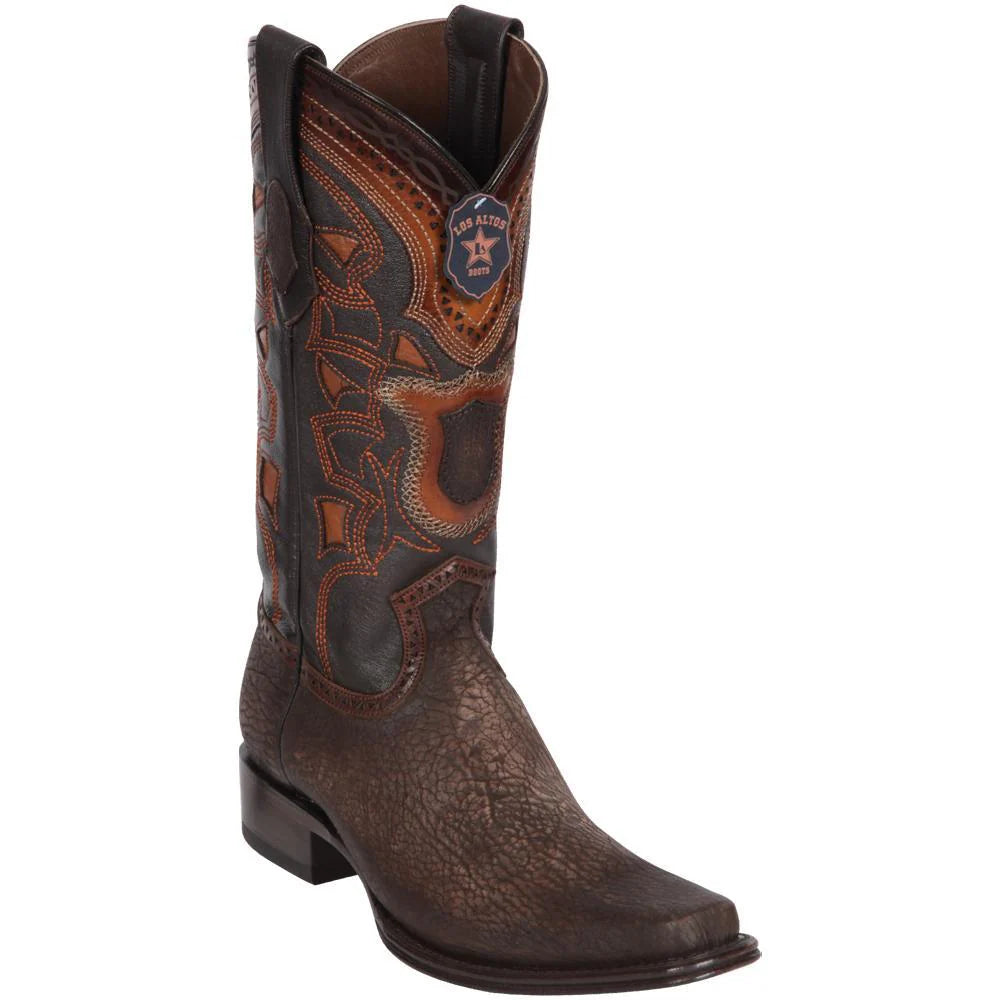 Cowboy boots for western mesa tripsLos Altos 760916 Men's Faded Brown Genuine Shark European Square Toe Cowboy Boots