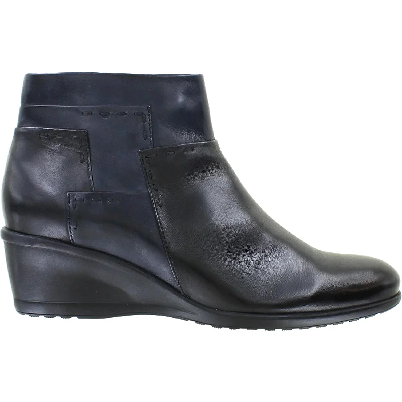 Stylish Booties for men with polished finish-Women's Regarde Le Ciel Daisy-07 Black/Navy/Piombo Glove Leather