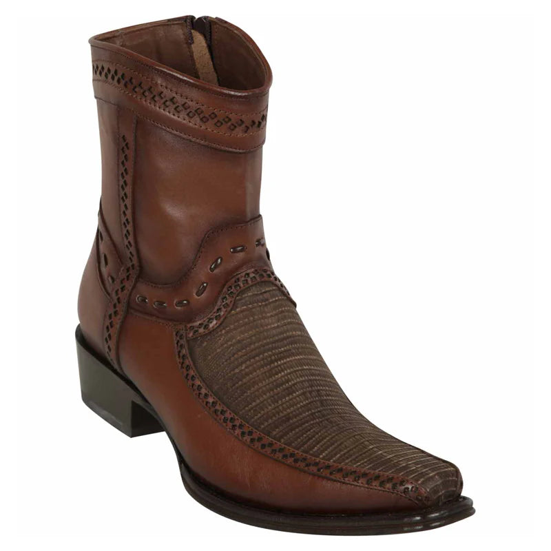 Cowboy boots for western ridge styleLos Altos 76BF0735 Men's Sanded Brown Genuine Teju European Square Toe Cowboy Boots