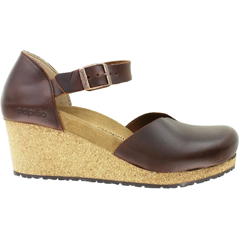 Casual shoes with cushioned collars-Women's Birkenstock Papillio Mary Cognac Leather