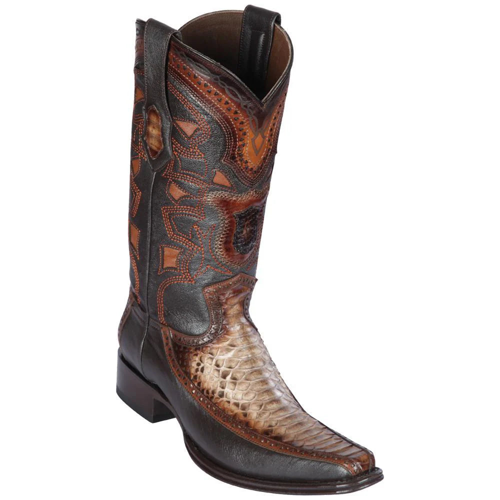 Cowboy boots for cowboy gulch styleLos Altos 76F5785 Men's Rustic Brown Genuine Python & Deer European Square Toe Cowboy Boots