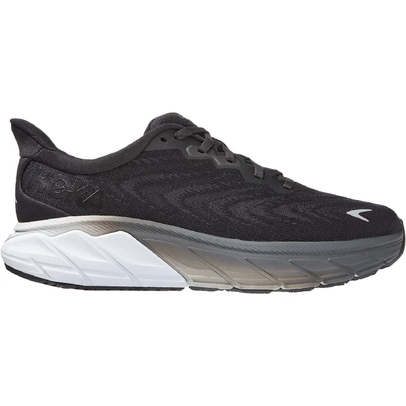 Athletic shoes for night trails-Women's Hoka Arahi 6 Black/White Mesh