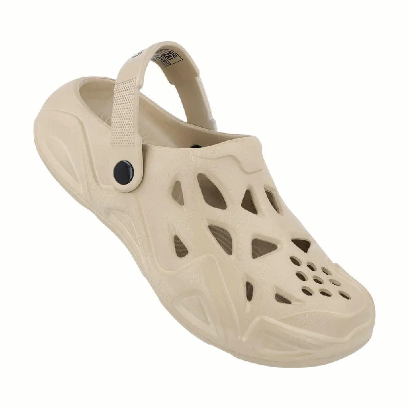 sandals with open back design for airy comfort-Walkaroo Men's Clogs  - WC8763 Khaki