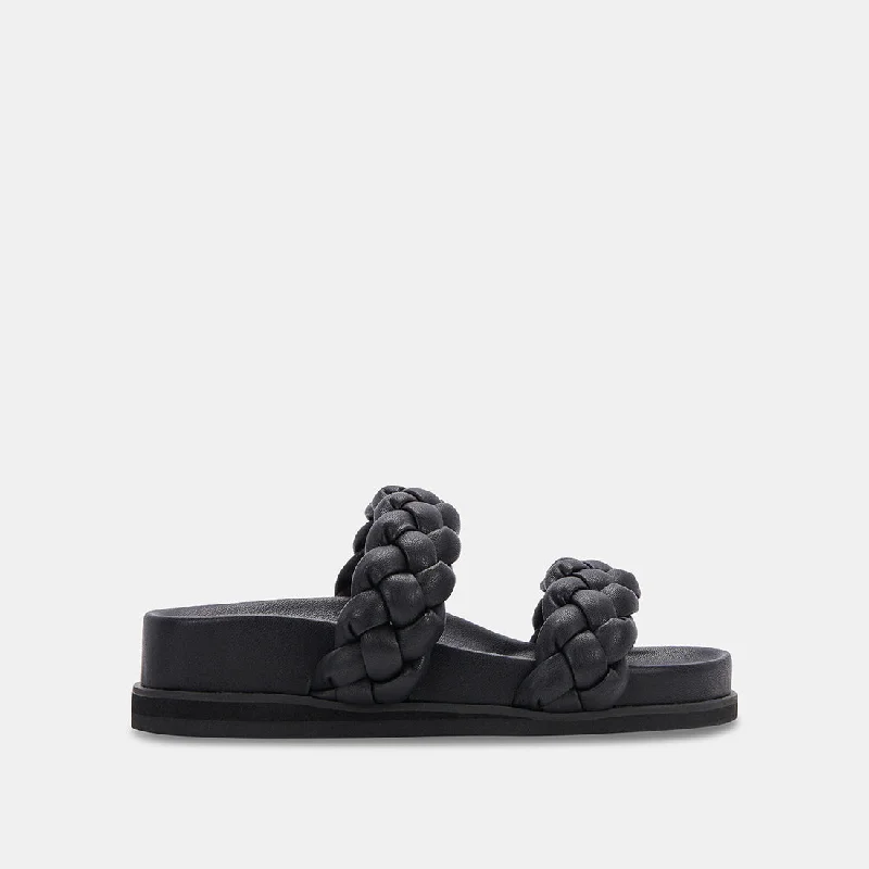 sandals for women with casual T-strap for stylish design-SIGNE SANDALS BLACK STELLA