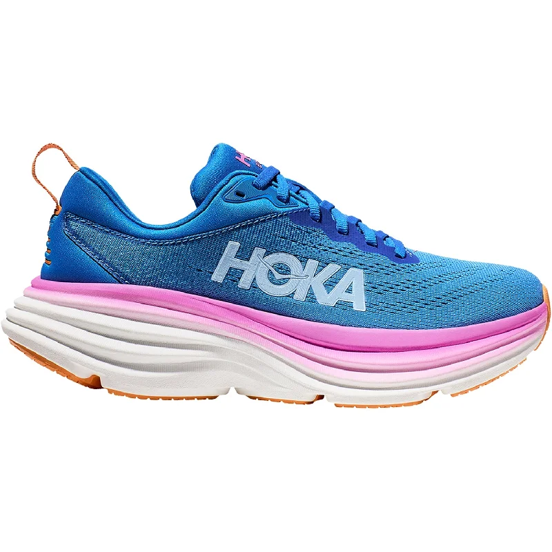 Athletic shoes with iridescent soles-Women's Hoka Bondi 8 Coastal Sky/All Aboard Mesh