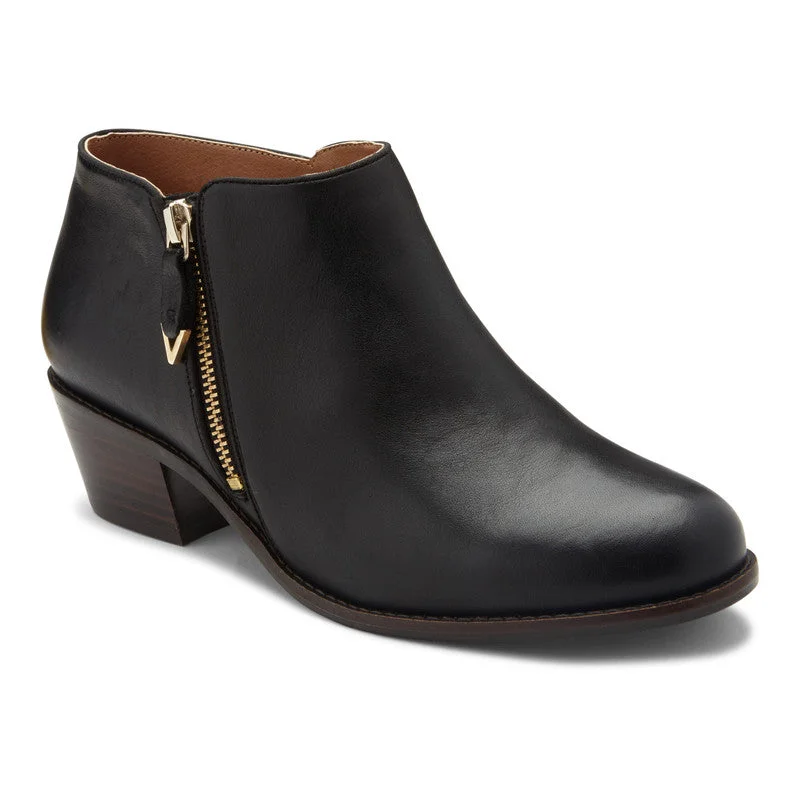 Ankle boots for icy ease-JOLENE - BLACK LOW HEEL ANKLE BOOT