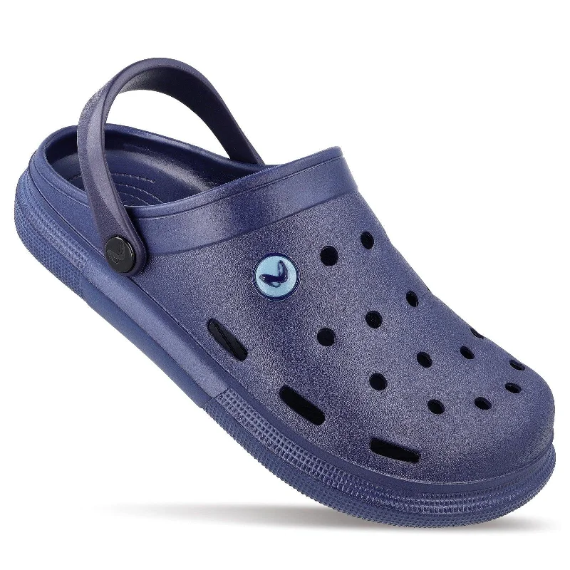 sandals for men with quick-dry fabric for water activities-Walkaroo Mens Clogs  - WC4843 Navy Blue