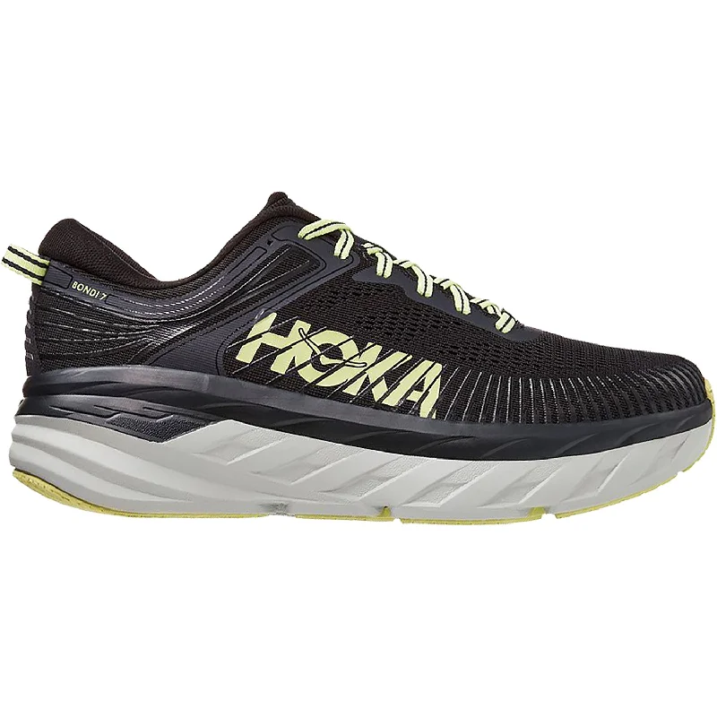 Athletic shoes with padded tongues-Men's Hoka Bondi 7 Blue Graphite/Butterfly Mesh