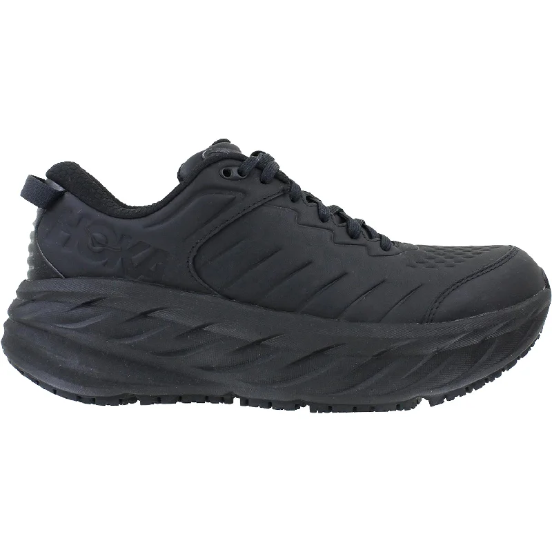 Athletic shoes with chrome midsoles-Women's Hoka Bondi SR Black Leather