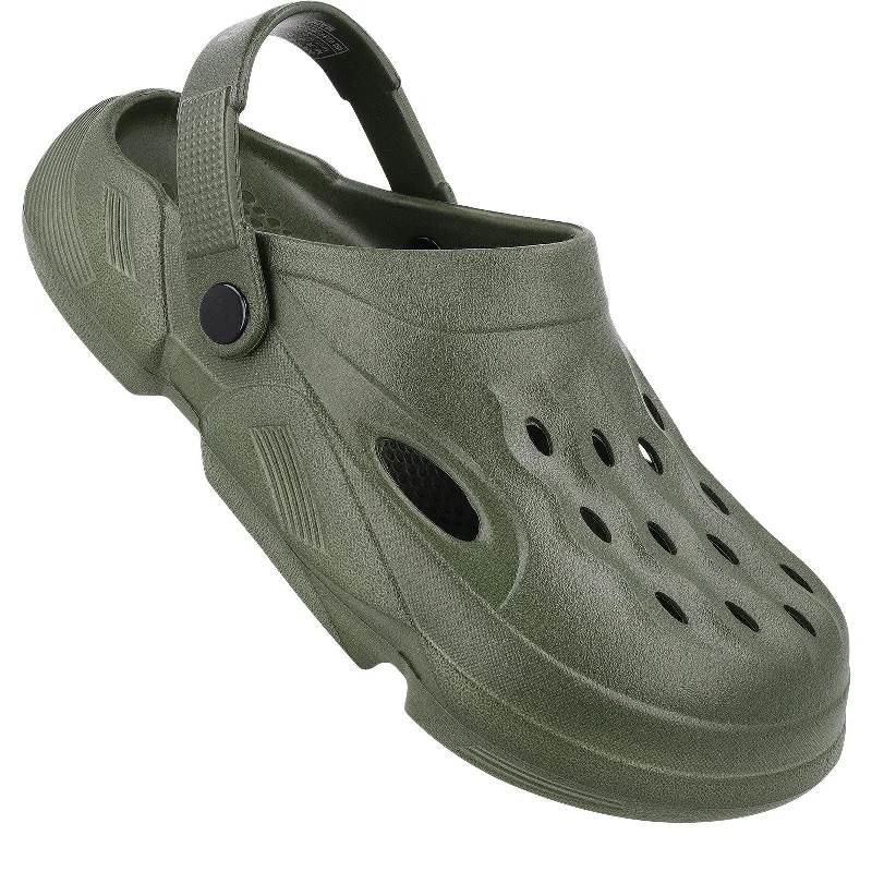 sandals with lightweight design for comfort-Walkaroo Mens Clogs  - WC8721 Olive