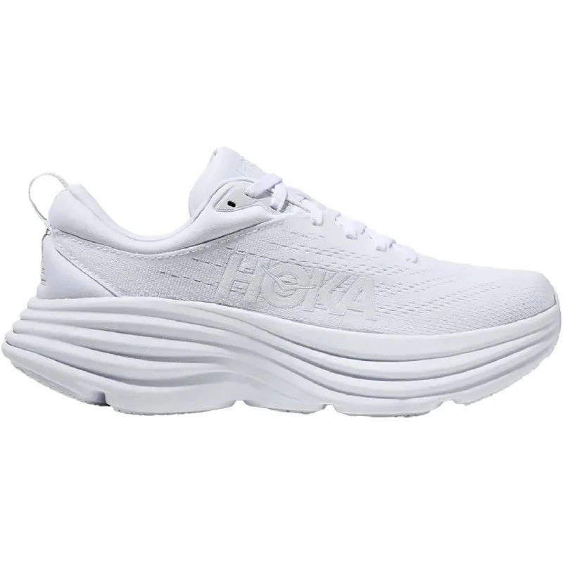 Athletic shoes for dawn paths-Women's Hoka Bondi 8 White/White Mesh