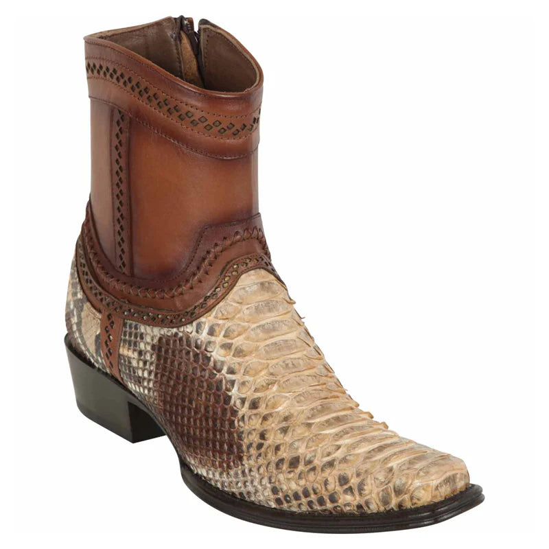 Cowboy boots with soft reindeer liningLos Altos 76B5711 Men's Oryx Genuine Python European Square Toe Cowboy Boots