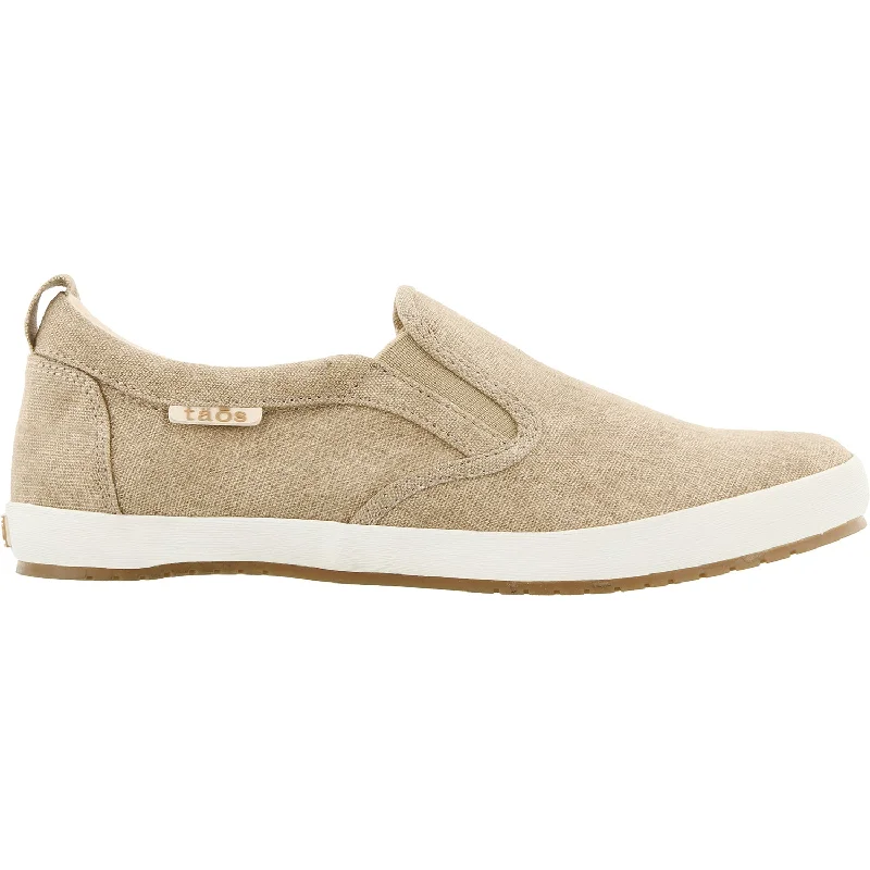 Casual shoes for casual lake days-Women's Taos Dandy Khaki Washed Canvas