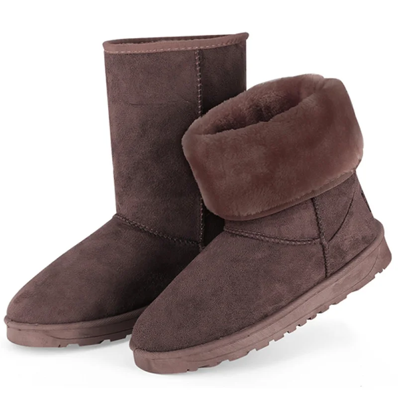 snow boots for extreme cold conditionsWomen Ladies Snow Boots Waterproof Faux Suede Mid-Calf Boots Fur Warm Lining Shoes