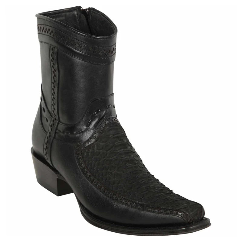 Cowboy boots for rugged sagebrush bootsLos Altos 76BFN5705 Men's Black Genuine Python & Deer European Square Toe Cowboy Boots