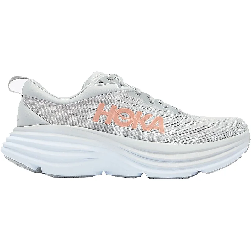 Athletic shoes for ankle relief-Women's Hoka Bondi 8 Harbor Mist/Lunar White Mesh