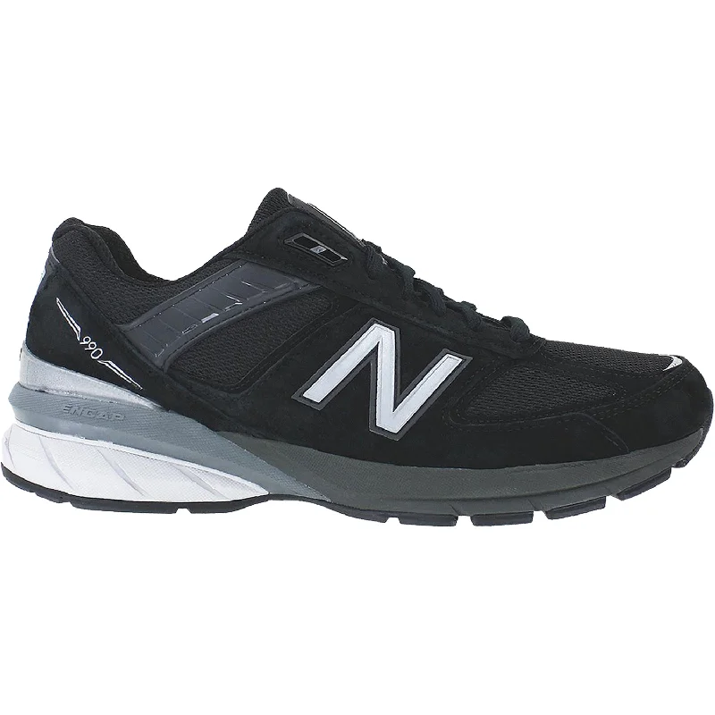 Athletic shoes for frosty jogs-Men's New Balance M990BK5 Running Shoes Black/Silver Suede/Mesh