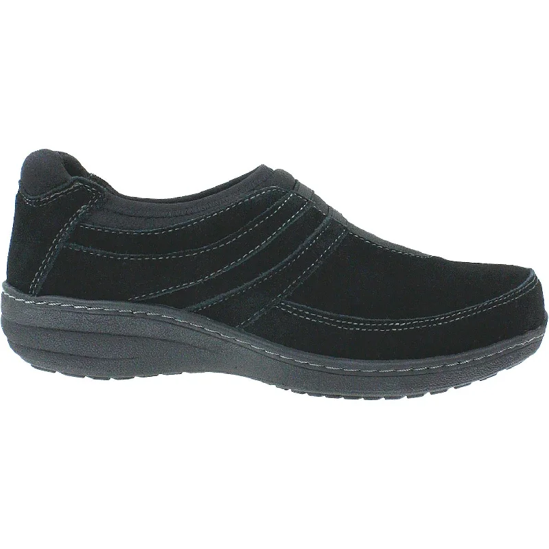 Casual shoes with cushioned treads-Women's Aetrex Kimber Black Suede