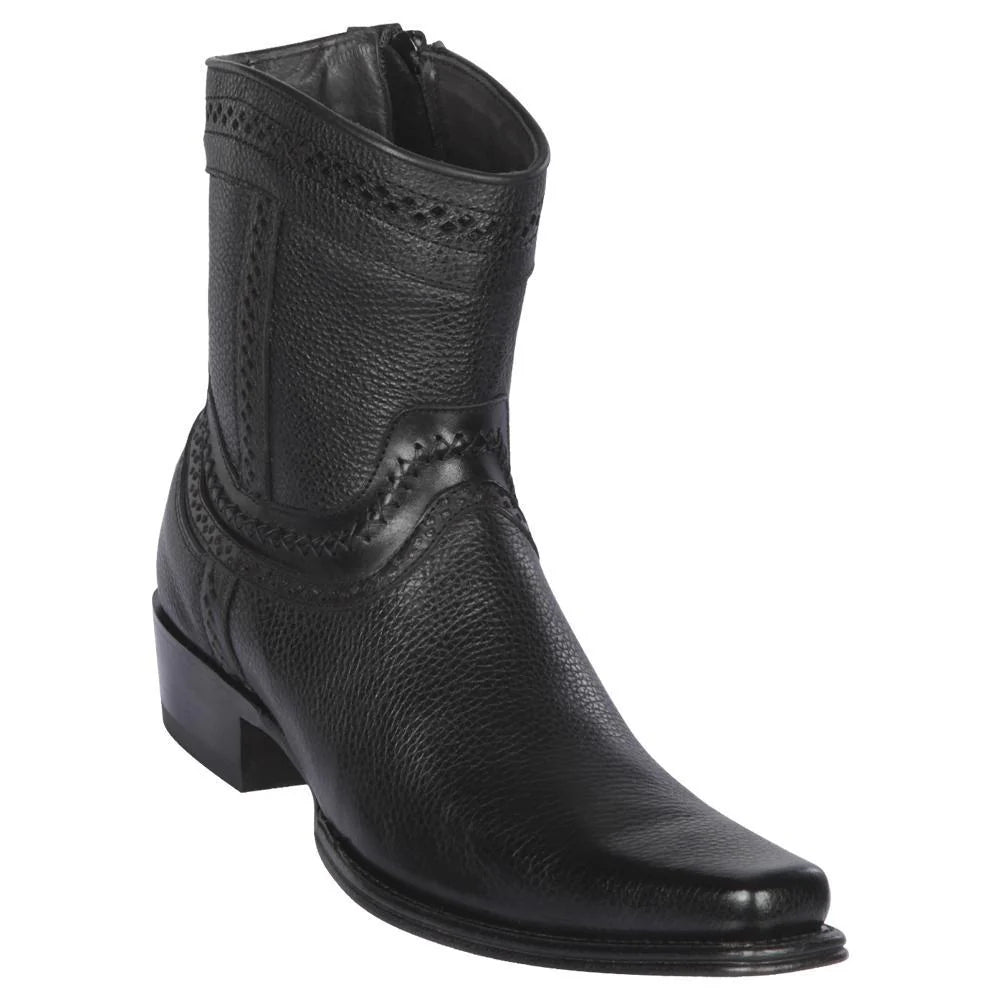 Cowboy boots with soft mule leatherLos Altos 76B2705 Men's Black Genuine Grisly European Square Toe Cowboy Boots