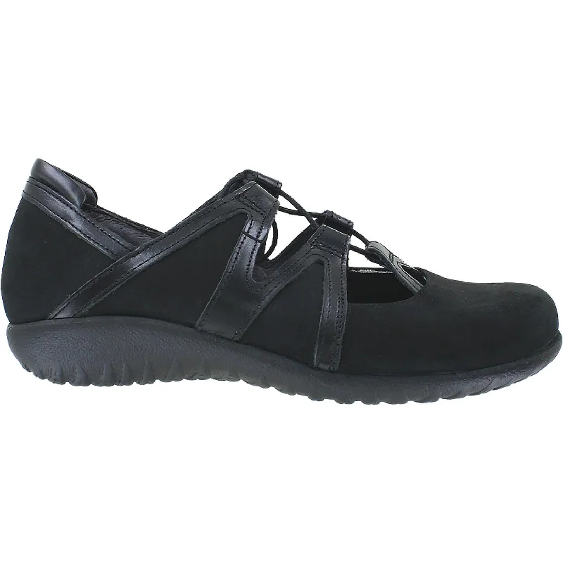 Casual shoes for casual valley strolls-Women's Naot Timu Black Leather/Nubuck