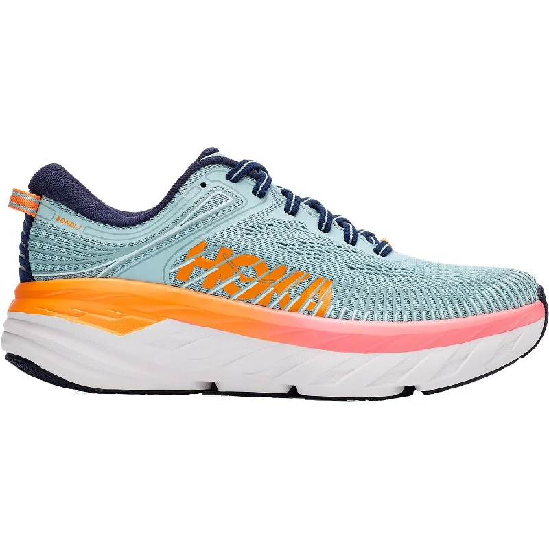 Athletic shoes for rugged paths-Women's Hoka One One Bondi 7 Blue Haze/Black Iris Mesh