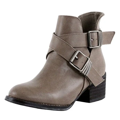 Ankle boots with tough edges-Women's Bronco-11 Ankle High Double Strap Boots