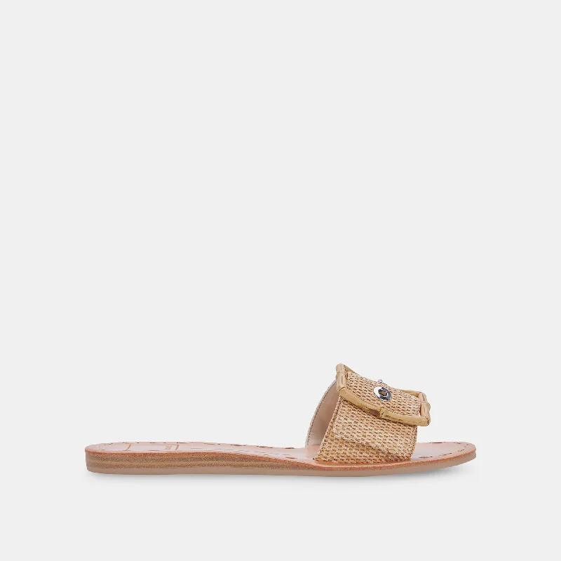 sandals for women with strappy details for a fashionable look-DASA SANDALS WARM NATURAL RAFFIA