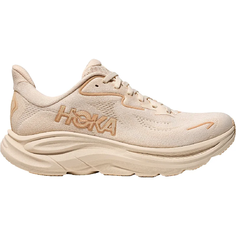 Athletic shoes with neon trim-Women's Hoka Clifton 10 Vanilla/Birch Mesh