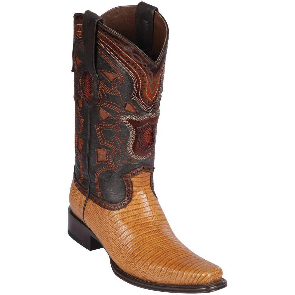 Cowboy boots for cowboy badlands wearLos Altos 760753 Men's Antique Saddle Genuine Teju European Square Toe Cowboy Boots