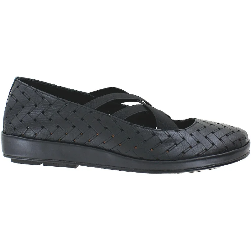 Women's L'Amour Des Pieds Chanteau Black Woven Leather