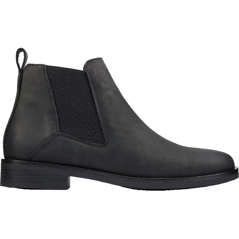 Comfortable Booties for women with cozy wool lining-Women's Clarks Memi Top Black Leather