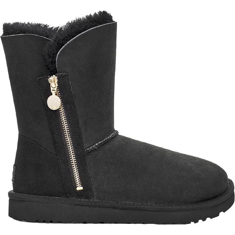 Trendy Booties for women with chic upper finish-Women's UGG Bailey Zip Short Black Sheepskin