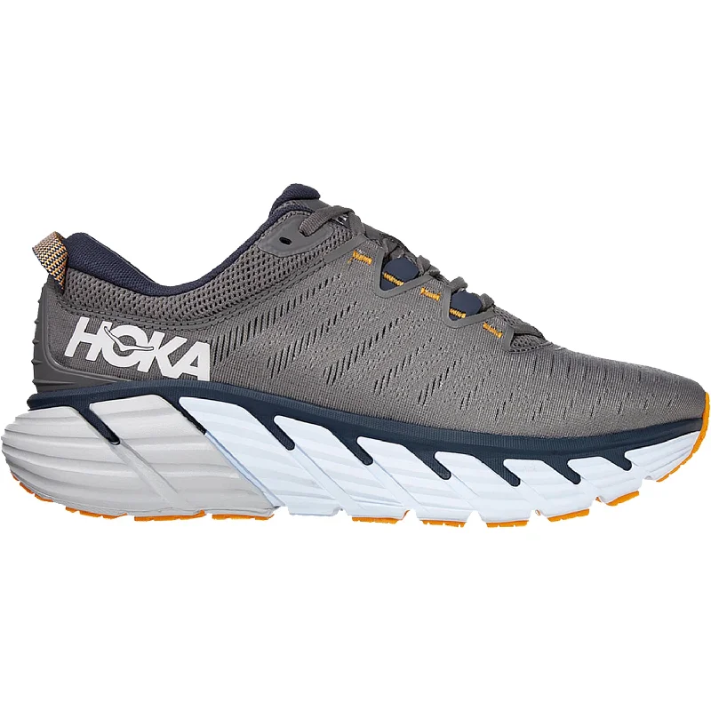 Athletic shoes with leaf heels-Men's Hoka One One Gaviota 3 Charcoal Grey/Ombre Blue Mesh