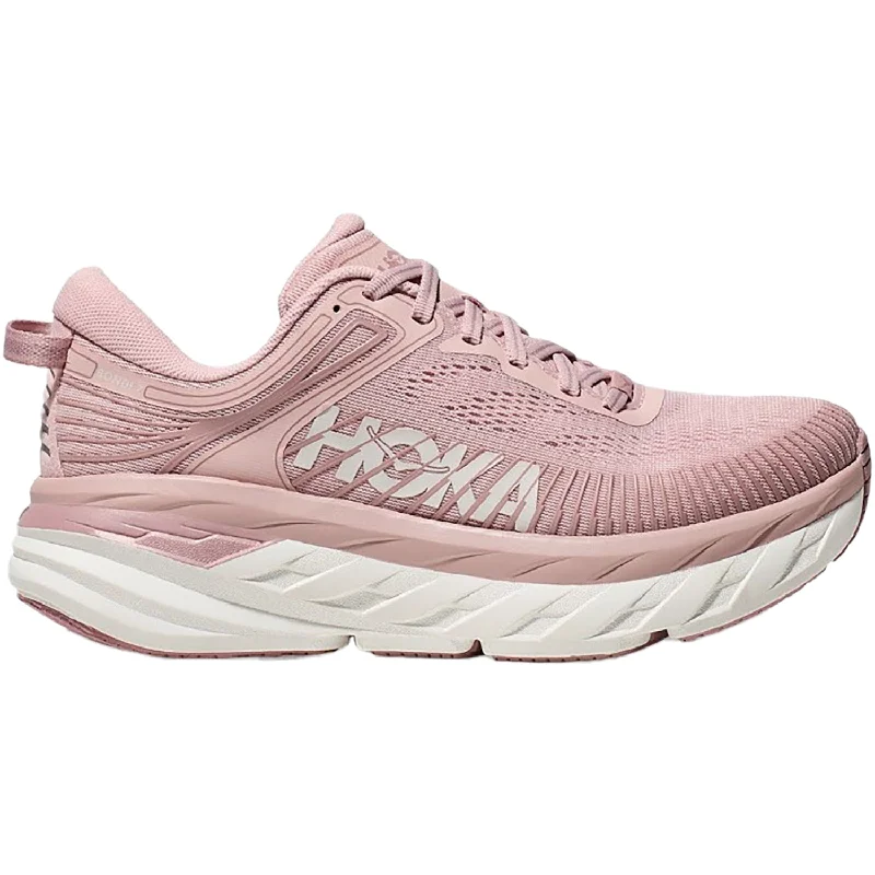 Athletic shoes for sweaty trails-Women's Hoka One One Bondi 7 Peach Whip/White Mesh