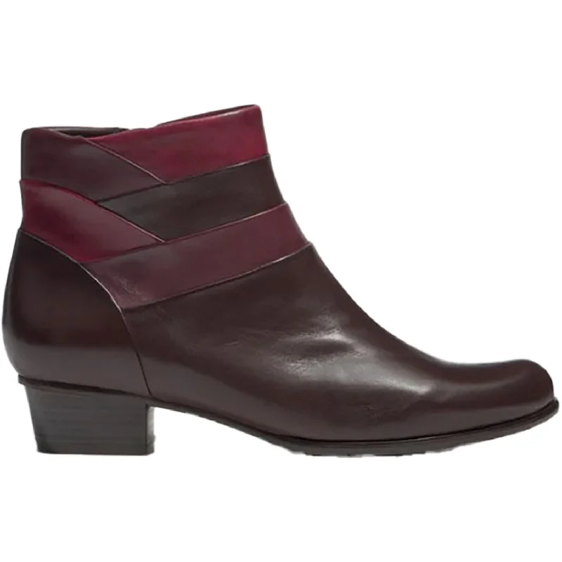 Comfortable Booties for women with wool lining-Women's Regarde Le Ciel Stefany-390 TDM/Vino/Sangria Leather