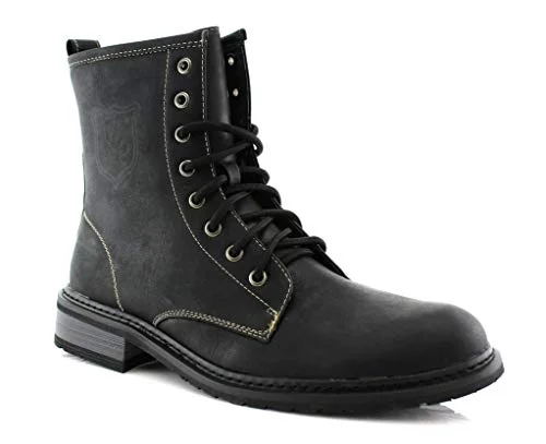 Ankle boots for eco-ease-Men's 919674 Tall Ankle High Military Combat Fashion Dress Boots