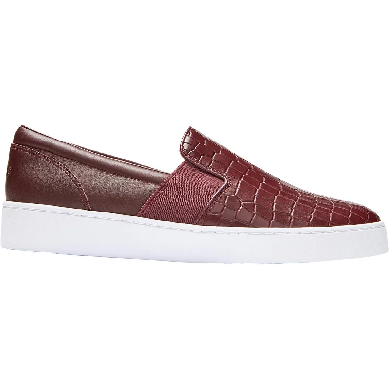 Casual shoes with stretchy fabric-Women's Vionic Demetra Wine Croc Leather