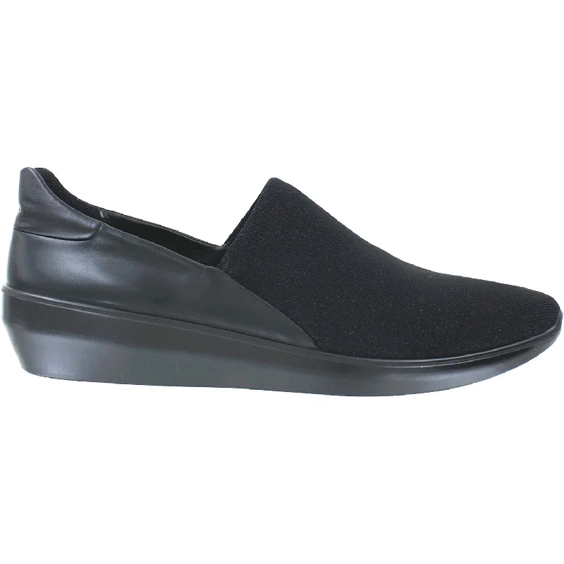 Casual shoes for casual forest trails-Women's Ecco Incise Urban Slip-On Black Leather/Fabric