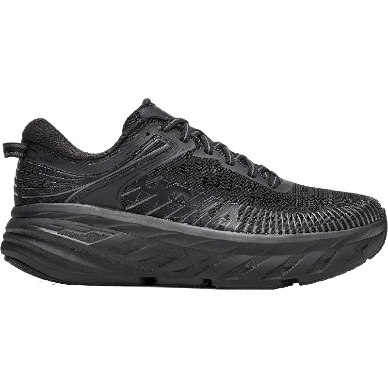 Athletic shoes with rough soles-Women's Hoka One One Bondi 7 Black/Black Mesh