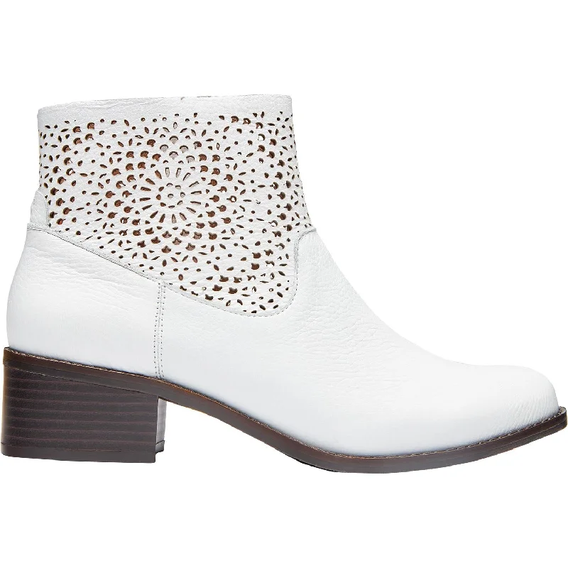 Stylish Booties for men with casual boot design-Women's Vionic Luciana Perf White Leather