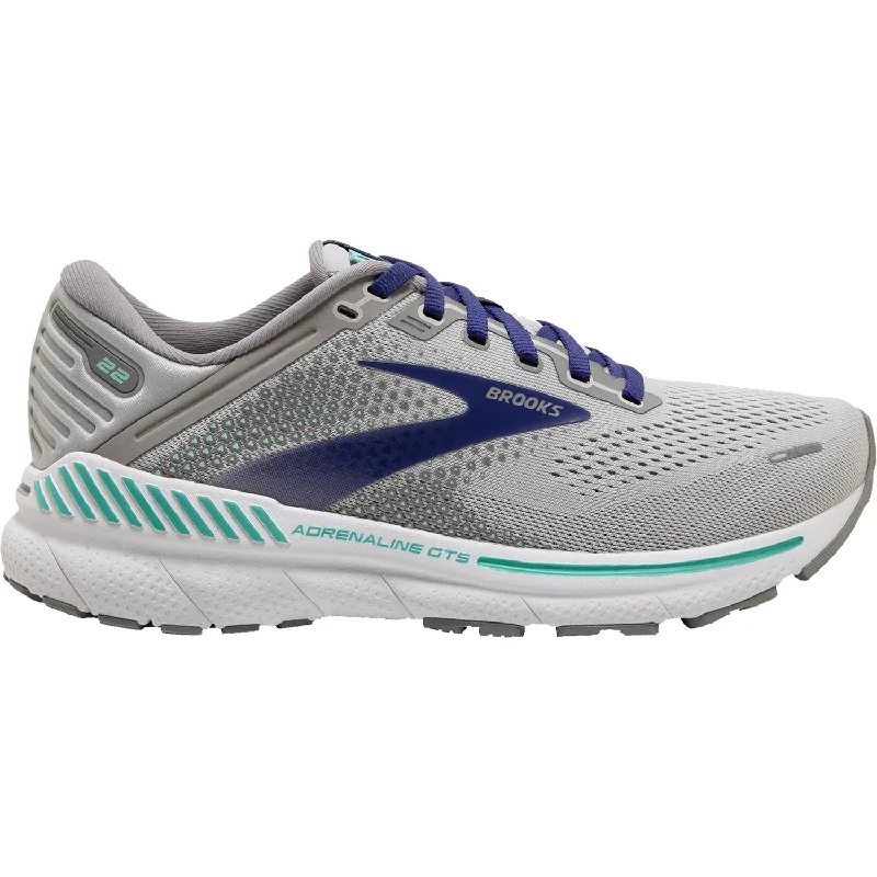 Athletic shoes with sleek midsoles-Women's Brooks Adrenaline GTS 22 Alloy/Blue/Green Mesh