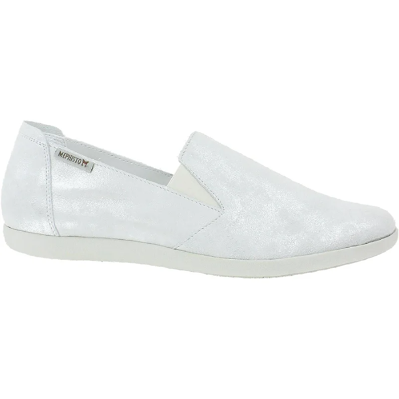 Casual shoes with cozy uppers-Women's Mephisto Korie Silver Monaco Leather