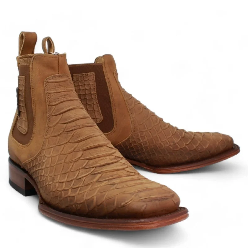 Ankle boots with sticky studs-Men´s Quincy Square Toe Ankle Boots Python Print Q82B5759